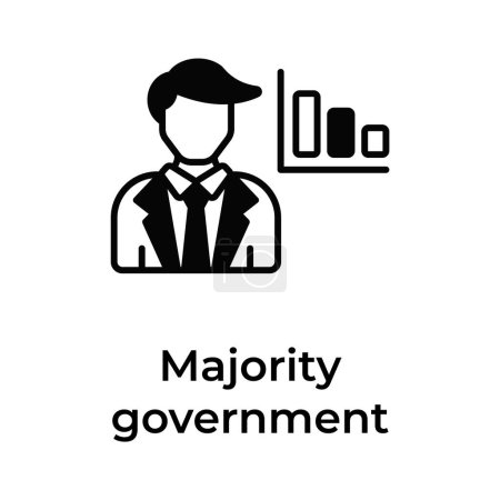 Ilustración de Diseño de iconos de gobierno mayoritario listo para usar - Imagen libre de derechos