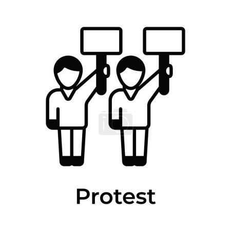 Persona sosteniendo pancarta mostrando el icono del concepto de protesta