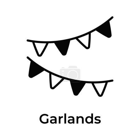 Get this visually perfect icon of garlands, decoration equipment