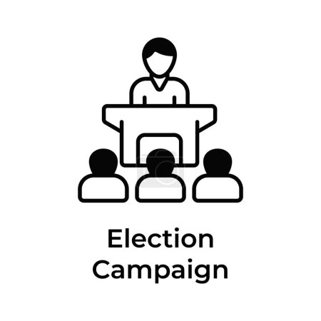 Optisch perfekte kreative Ikone des Wahlkampfs, gebrauchsfertig und zum Herunterladen