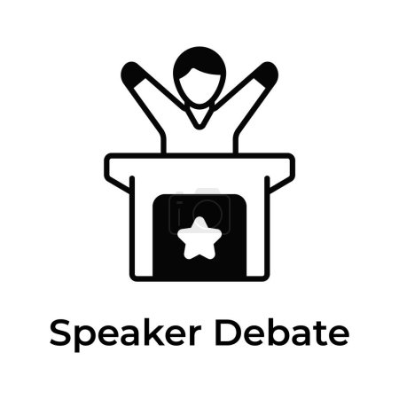 Orador, icono del habla pública en estilo de diseño moderno