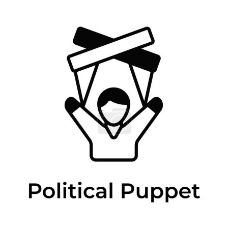 Gut gestaltete Ikone der politischen Marionette im modernen Stil