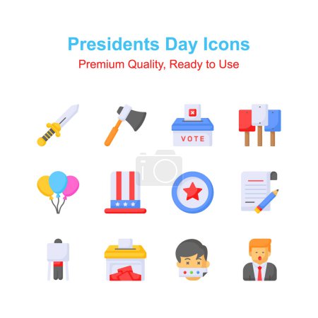 Take a look at this carefully crafted presidents day icons set