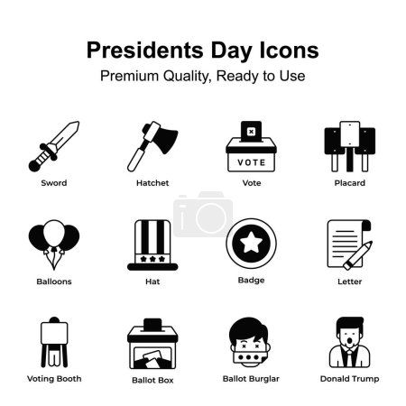 Take a look at this carefully crafted presidents day icons set