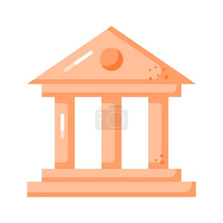 Illustration for Building with pillars denoting concept vector of bank building in modern style - Royalty Free Image