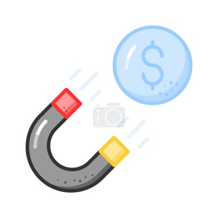 Physics magnet icon in trendy style, scalable vector of attraction