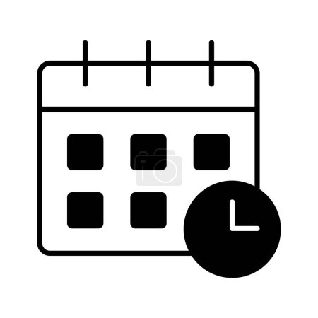 Illustration for Check this beautifully designed vector of calendar with clock, premium icon of planner - Royalty Free Image