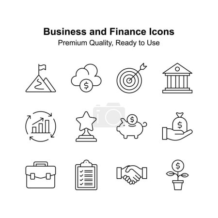 Pack d'icônes business et finance isolées sur fond blanc