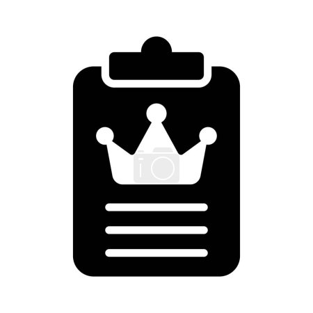 Crown on clipboard, icon of premium file, ready to use vector