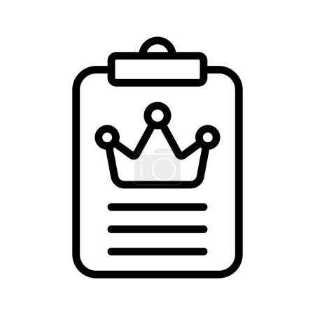 Crown on clipboard, icon of premium file, ready to use vector