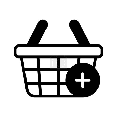 Shopping cart with plus sign denoting concept icon of add to cart