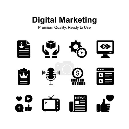 Illustration for Take a look at this amazing icons set of digital marketing, modern design style - Royalty Free Image
