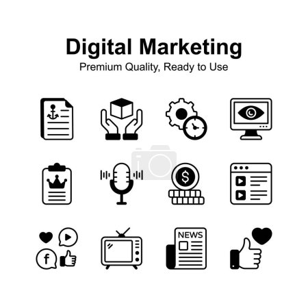 Illustration for Take a look at this amazing icons set of digital marketing, modern design style - Royalty Free Image