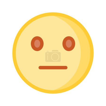 Diseño de ícono emoji neutro sin expresión, listo para usar vector