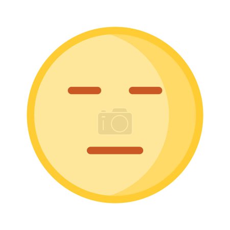 Diseño de ícono emoji neutro sin expresión, listo para usar vector