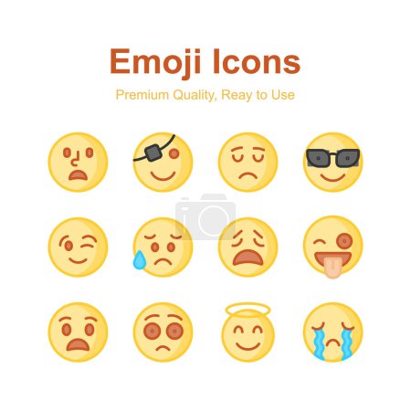 Carefully crafted amazing emoji icons set, cute expressions