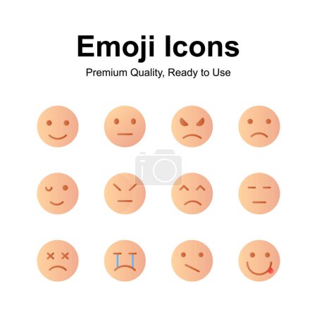 Packung mit Emoji-Symbolen im modernen Design-Stil, gebrauchsfertig und zum Herunterladen