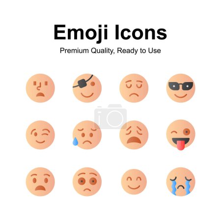 Carefully crafted amazing emoji icons set, cute expressions