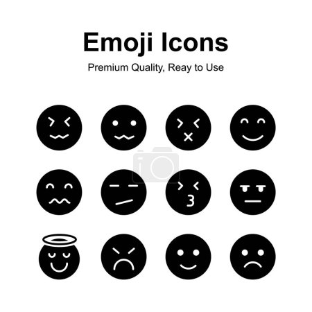 Emoji-Icons Set, trendige Designs, bereit für den Premium-Einsatz