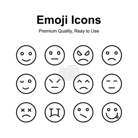 Pack d'icônes emoji dans un style design moderne, prêt à l'emploi et à télécharger