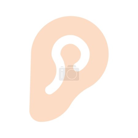 Icono moderno de órgano de la oreja en estilo plano editable