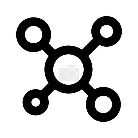 Ilustración de Icono bellamente diseñado de moléculas de estilo moderno, red molecular - Imagen libre de derechos