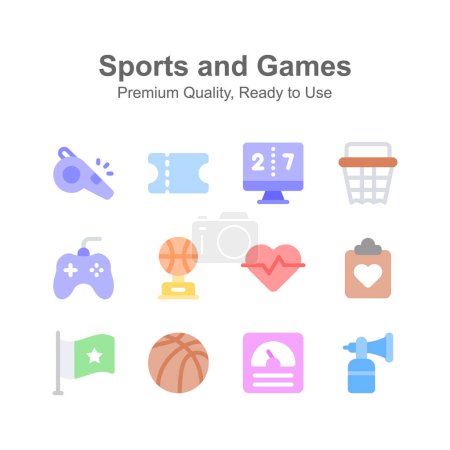 Pack mit Premium-Symbolen für Sport und Spiele, gebrauchsfertig und zum Herunterladen