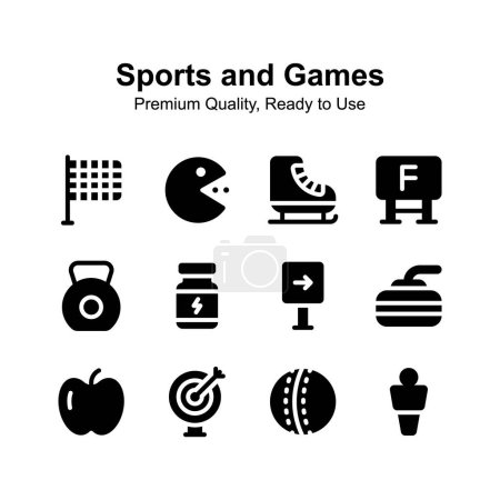 Iconos creativos de deportes y juegos, de primera calidad y listos para usar