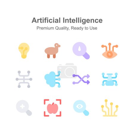 Ergreifen Sie diese erstaunliche Ikone der künstlichen Intelligenz in editierbarem Stil