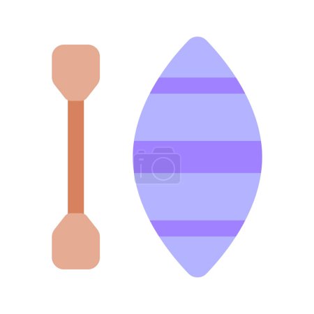 Modern icon of rafting boat, customizable vector of canoe
