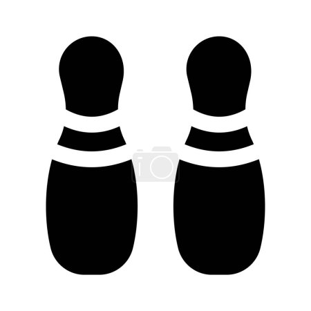 Modern icon of bowling pins, indoor skittles games