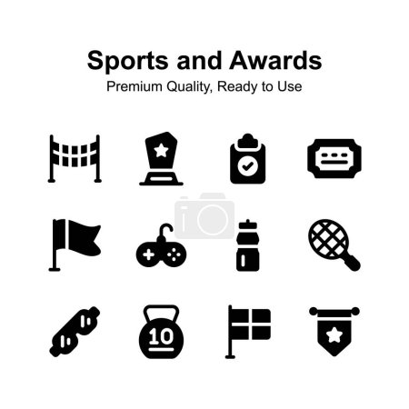 Werfen Sie einen Blick auf erstaunliche Sportsymbole und Auszeichnungen im modernen Stil