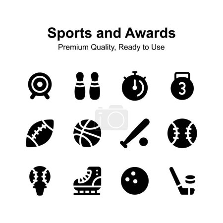 Pack voller Sport- und Auszeichnungssymbole für den Premium-Einsatz