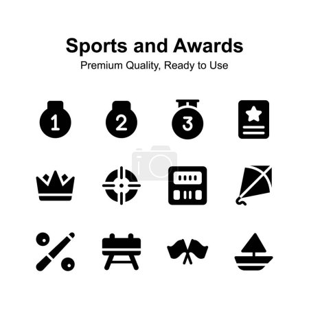 Take a look at creative icons set of sports and awards