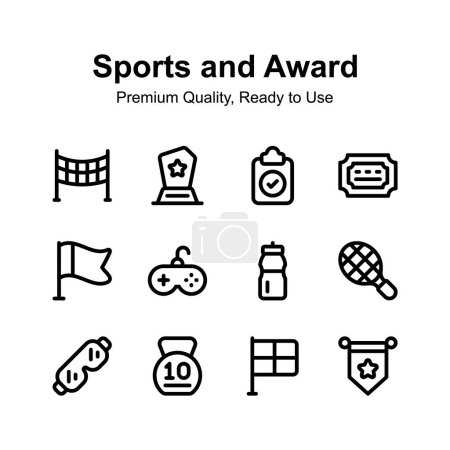 Werfen Sie einen Blick auf erstaunliche Sportsymbole und Auszeichnungen im modernen Stil