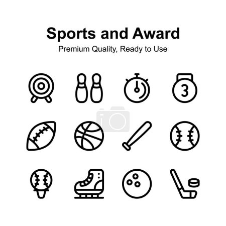 Pack voller Sport- und Auszeichnungssymbole für den Premium-Einsatz