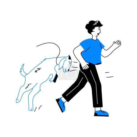Ilustración de Cabra patea a un hombre, hombre huyendo de la cabra, eid al adha ilustración - Imagen libre de derechos