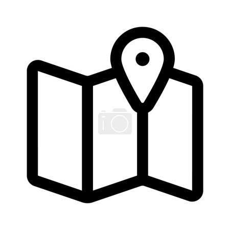 Tri Fold chart with location pointer, trendy icon of map location