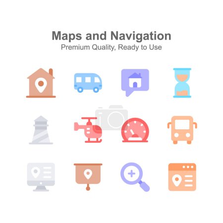 Grab this amazing maps and navigation icons pack