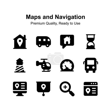 Grab this amazing maps and navigation icons pack