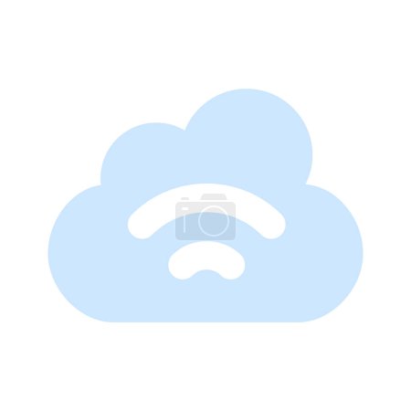 Signaux Wifi avec nuage, icône d'Internet nuage vecteur modifiable