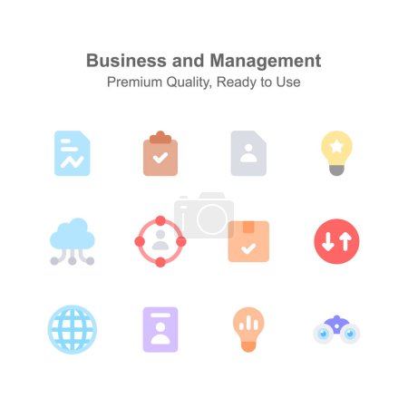 Visually perfect business and management icons set up for premium use