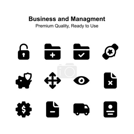 Pixel perfect business and management icons in trendy design style