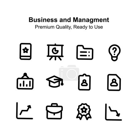 Have a look at this creative business and management icons, ready to use vectors