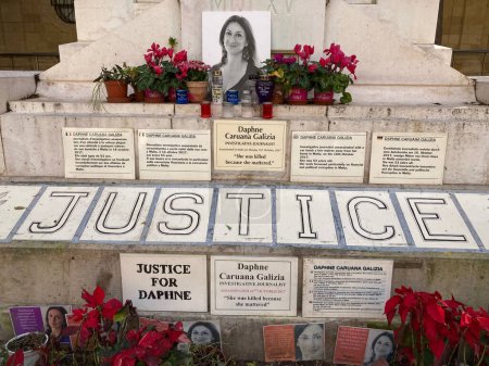 Foto de 2023.01.23. La Valeta, Malta. Memorial a Daphne Caruana Galizia. - Imagen libre de derechos