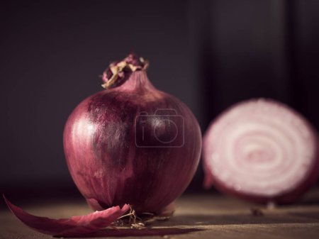 Photo for Red onion on the table - Royalty Free Image