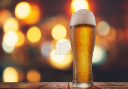Beer glass on abstract background