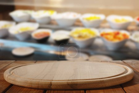 Photo for Round Kitchen Board in Cafeteria - Royalty Free Image