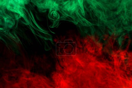 Motifs de fumée abstraits dans les couleurs rouge et vert