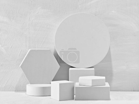Photo for Geometric Shapes Display on White Background - Royalty Free Image